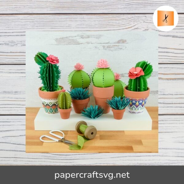 3D Cactus Paper, Flower Template For Cricut