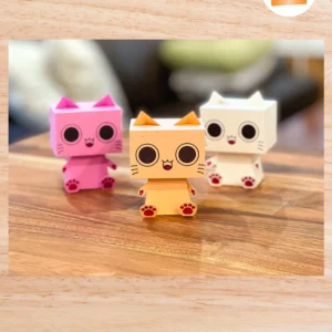 3D Cube Cat Papercraft Template, Easy DIY for Beginners