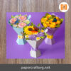 3D Paper Flower Bouquet SVG Bundle, Mother's Day Gift, Sunflower, Gerbera, Rose Templates
