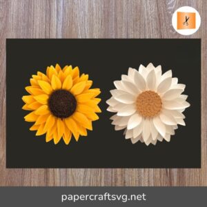 3D Sunflower Papercut SVG, Flower Template For Cricut