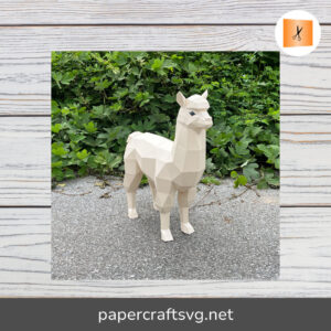 Alpaca Papercraft SVG & PDF Template, DIY 3D Origami Alpaca for Cricut & Silhouette