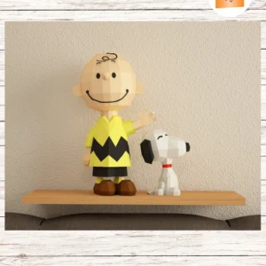 Charlie Brown Papercraft, DIY Printable PDF SVG DXF, Snoopy Peanuts Animation Decor