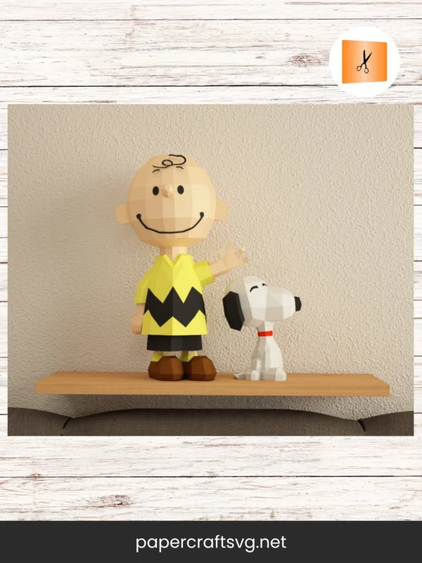 Charlie Brown Papercraft, DIY Printable PDF SVG DXF, Snoopy Peanuts Animation Decor
