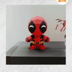 Deadpool 3D Papercraft Template, DIY Low Poly Origami Model