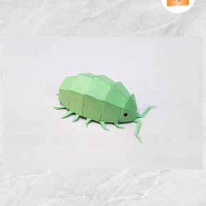 Pill Bug 3D Papercraft Template, Low Poly Isopod Insect SVG