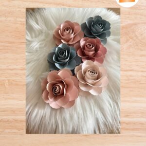 SVG Paper Rose Flower Template #50, DIY Rose Template