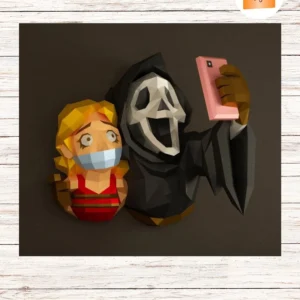 Scary Movie Scream Selfie Wall Decor, Horror Humor Papercraft
