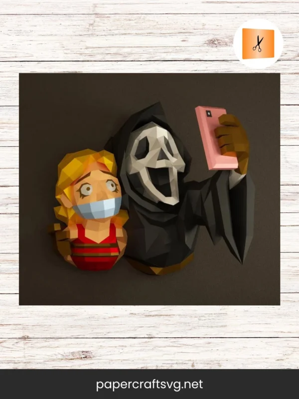 Scary Movie Scream Selfie Wall Decor, Horror Humor Papercraft