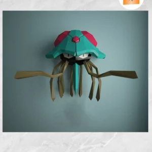 Tentacruel 3D Papercraft Template, DIY Low Poly Pokémon Model