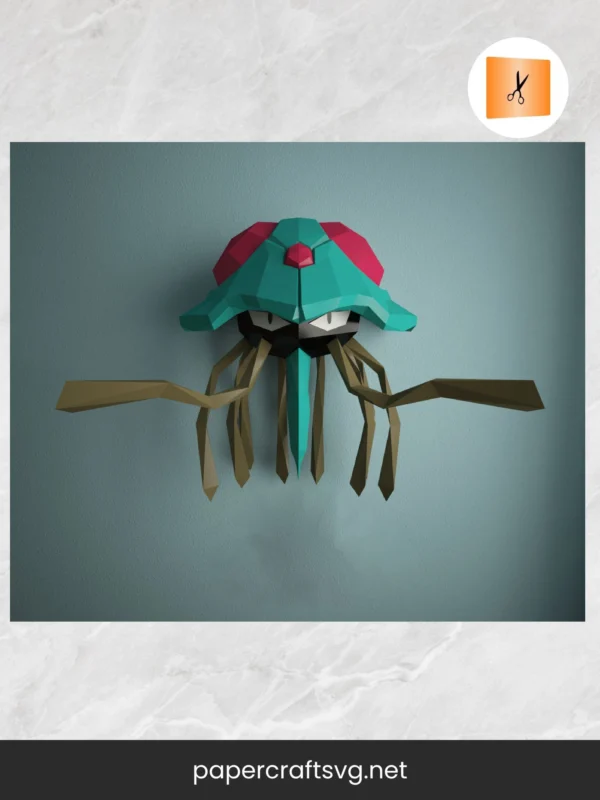 Tentacruel 3D Papercraft Template, DIY Low Poly Pokémon Model