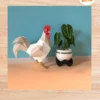 3D Rooster Papercraft Template, PDF, SVG, DXF Files for DIY Farm Animal Paper Model